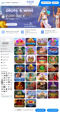 l'application et interface WIN PARADISE CASINO