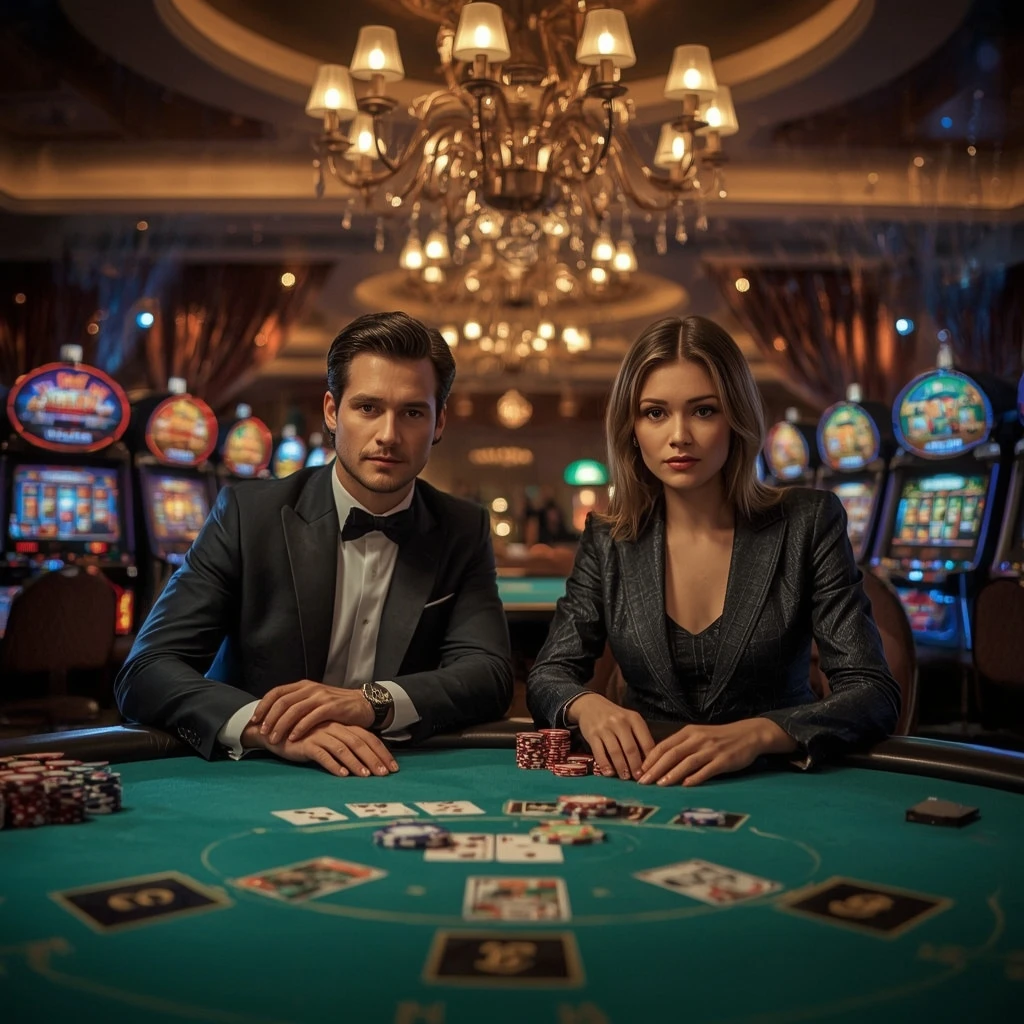 Deux joueurs de poker au Win Paradise Casino